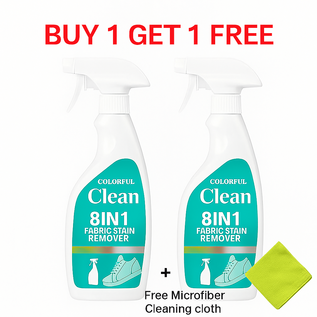 🔥 PowerSpray – 8 in 1 Stain Remover for All Surfaces Shoes, sofas, shirts, curtains, and more – cleans them all!